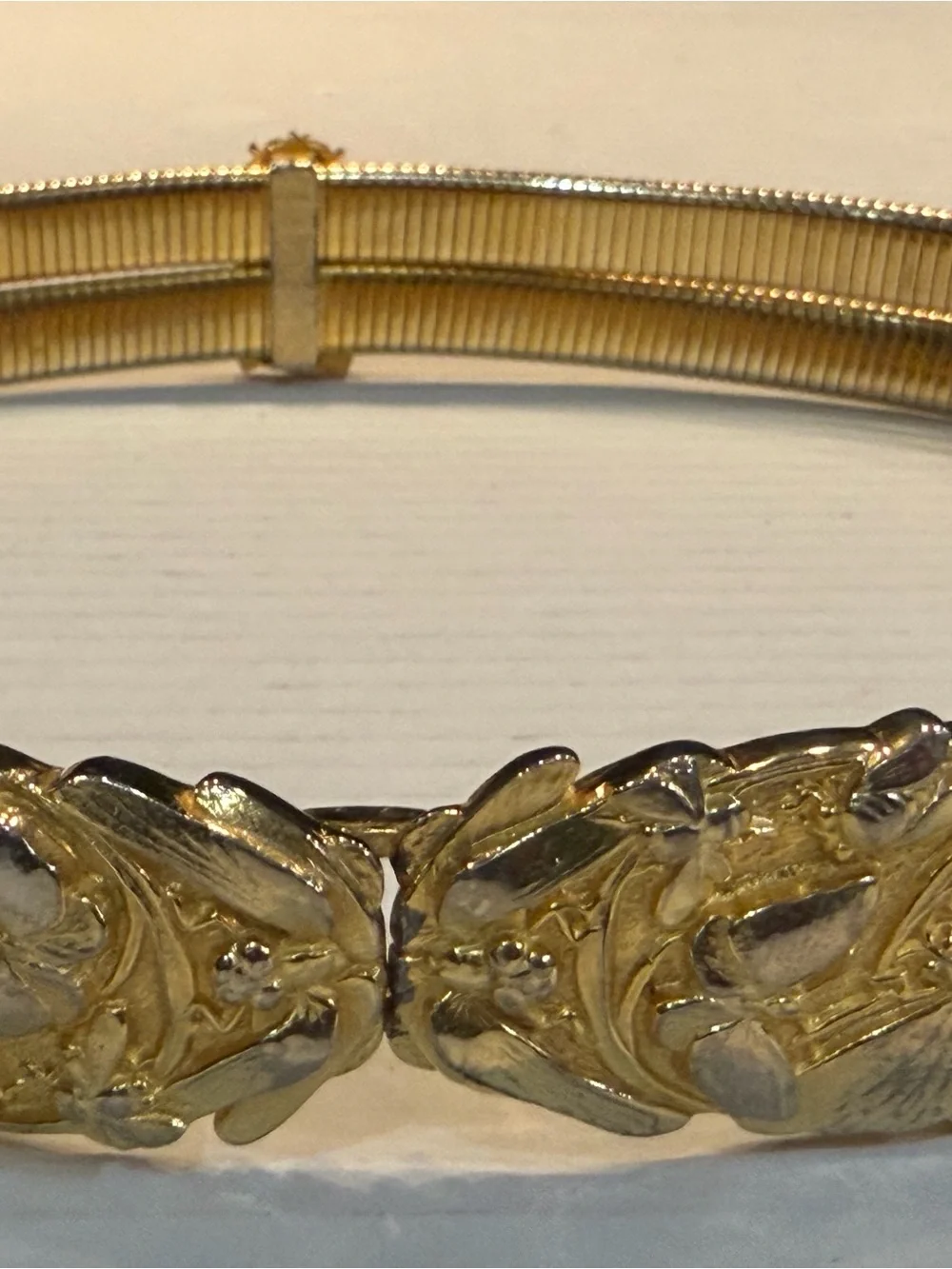 Vintage 1980s Judith Leiber Two-Tone GardenInsect Double Snake Chain Belt